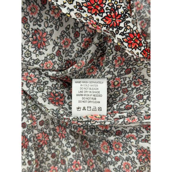 NWT Ro's Garden Bimba Mini Floral Tiered Ruffle Boho Tassel Dress Aix Red XS - Picture 7 of 7